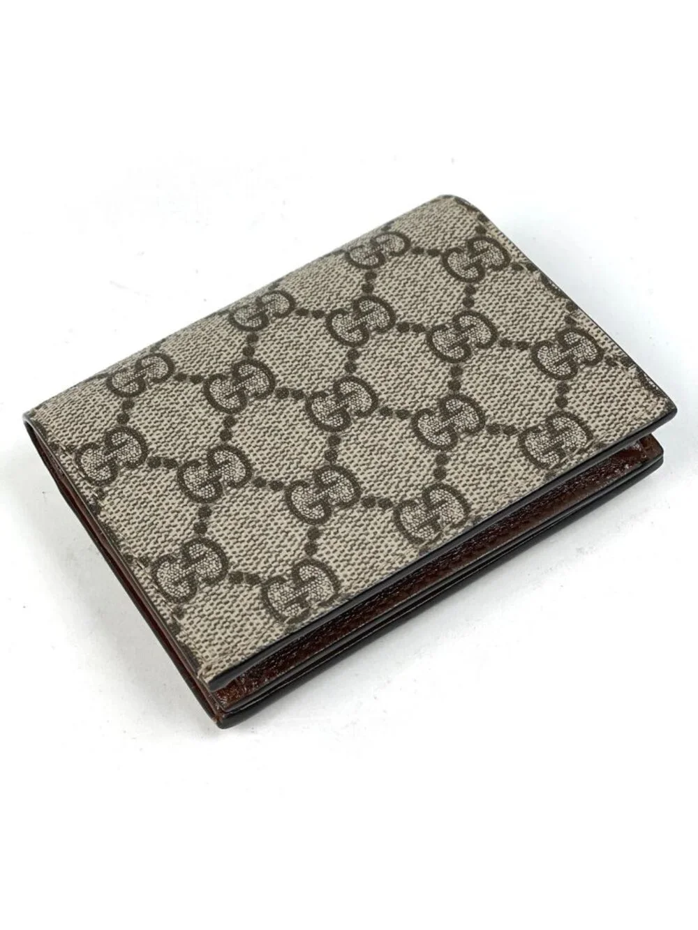 Gucci GG Pattern Bifold Wallet Heart Leather Beige - Picture 2 of 6